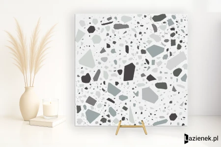 Quintessenza Confetti Bianco.Grigio 18.6x18.6 - płytka imitująca kamień