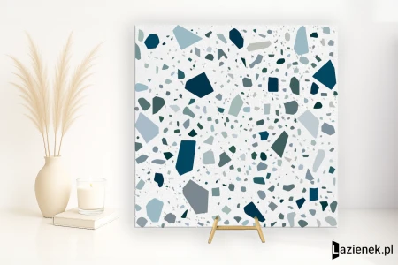 Quintessenza Confetti Bianco.Petrolio 18.6x18.6 - płytka imitująca kamień