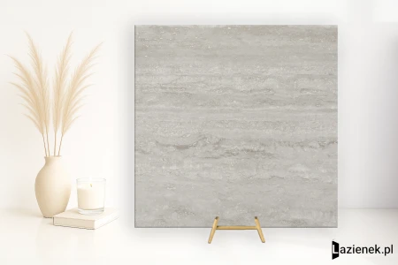 Refin Prestigio Travertino Grigio satyna 60x60 - płytka imitująca marmur