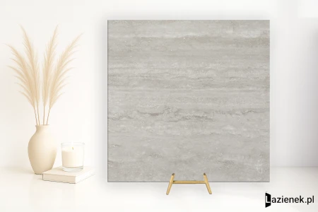 Refin Prestigio Travertino Grigio satyna 75x75 - płytka imitująca marmur