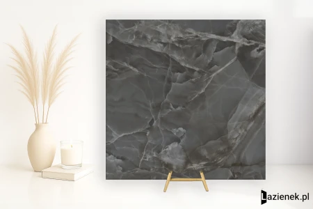 Casalgrande Padana Alabastri Black błyszcząca 120x120 - płytka imitująca marmur