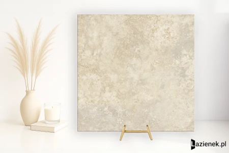 Mirage Elysian Travertini Travertino Light Cross szczotkowana 60x60 - płytka imitująca kamień