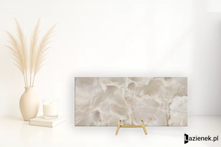 Mirage Onyce Lead Grey błyszcząca z refleksami 120x278 - płytka imitująca marmur
