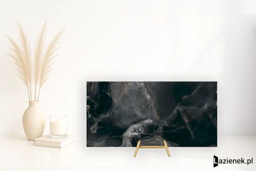 Przejdź do produktu Tagina Onice Reale Nero wysoki połysk 60x120 cm gr. 9 mm - płytka rektyfikowana / 108509