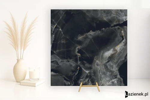 Przejdź do produktu Tagina Onice Reale Nero wysoki połysk 80x80 cm gr. 9 mm - płytka rektyfikowana / 108514