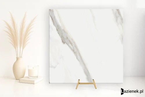 Przejdź do produktu Tuscania White Marble Calacatta Oro satynowa 61x61 cm gr. 9 mm - płytka rektyfikowana / M2J6