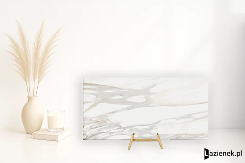 Przejdź do produktu Tuscania White Marble Calacatta Oro satynowa 61x122.2 cm gr. 9 mm - płytka rektyfikowana / M2J0