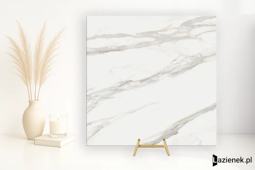 Przejdź do produktu Tuscania White Marble Calacatta Oro satynowa 122.2x122.2 cm gr. 9 mm - płytka rektyfikowana / M7U8
