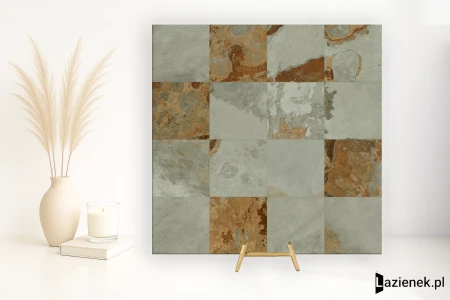 Coem Bali Light Green zewnętrzna antypoślizgowa 90x90 - płytka imitująca kamień