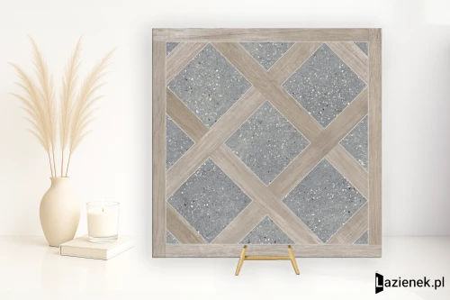 Przejdź do produktu Apavisa Intarsio Grey naturalna 59.55x59.55 cm gr. 10 mm - płytka rektyfikowana / 8431940461149