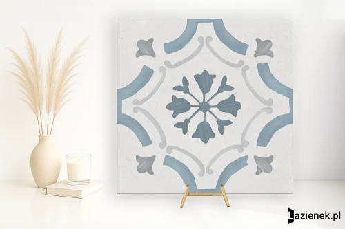 Przejdź do produktu Harmony Sirocco Blue Ornate matowa 22.3x22.3 cm gr. 9 mm - płytka nierektyfikowana / 36158