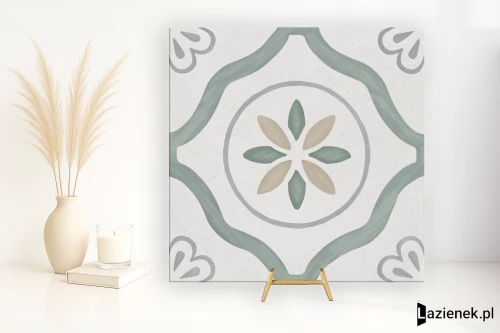 Przejdź do produktu Harmony Sirocco Green Petals matowa 22.3x22.3 cm gr. 9 mm - płytka nierektyfikowana / 36157