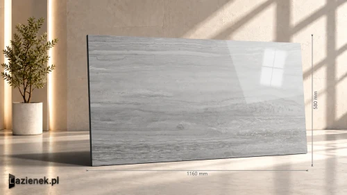 Przejdź do produktu Ragno Imperiale Travertino Grigio błyszcząca 58x116 cm gr. 10 mm - płytka rektyfikowana / R72L