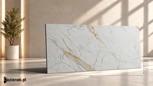 Przejdź do produktu Ragno Incanto Calacatta Michelangelo matowa 120x278 cm gr. 6 mm - płytka rektyfikowana / R8PA