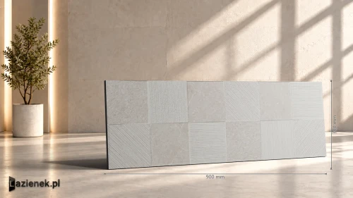 Przejdź do produktu Ragno Eterna Blanco Quadro 3D matowa 30x90 cm gr. 10 mm - płytka rektyfikowana / R8HU