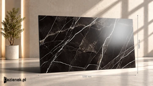 Przejdź do produktu Marazzi Grande Marble Look Calacatta Black wzmocniona siatką - satyna 160x320 cm gr. 6 mm - płytka rektyfikowana/METW