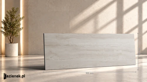 Przejdź do produktu Marazzi Marbleplay Travertino połysk 30x90 cm gr. 10 mm - płytka rektyfikowana/M4NY
