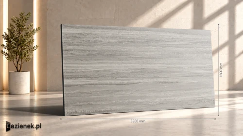 Przejdź do produktu Marazzi Grande Stone Look Travertino Silver wzmocniona siatką satynowa 160x320 cm gr. 6 mm - płytka rektyfikowana/MNML