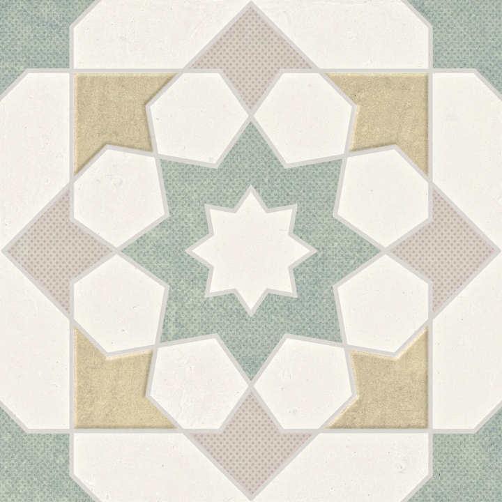 Harmony Doha Green Star relief 22.3x22.3 cm gr. 9 mm