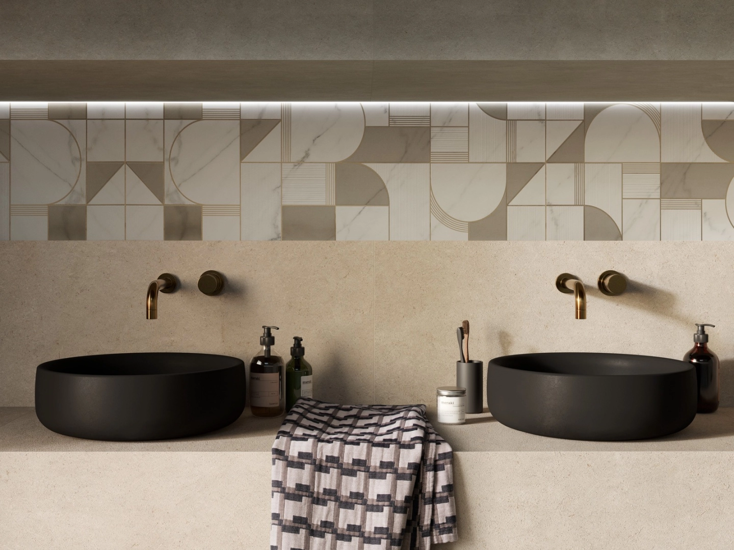 Gres Marazzi Allmarble Wall efekt marmur w nowoczesnym salonie