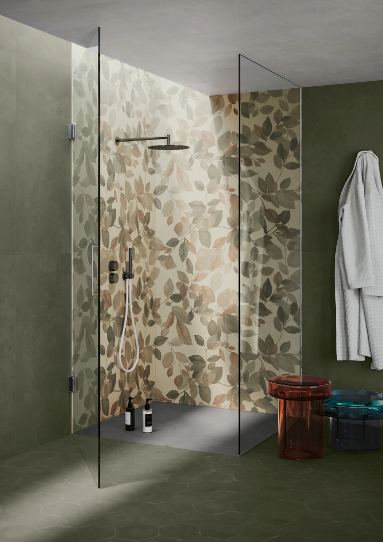 Gres porcelanowy Ragno Stratford efekt kamień, Beton w nowoczesnej aranżacji salonu – aranżacja 35