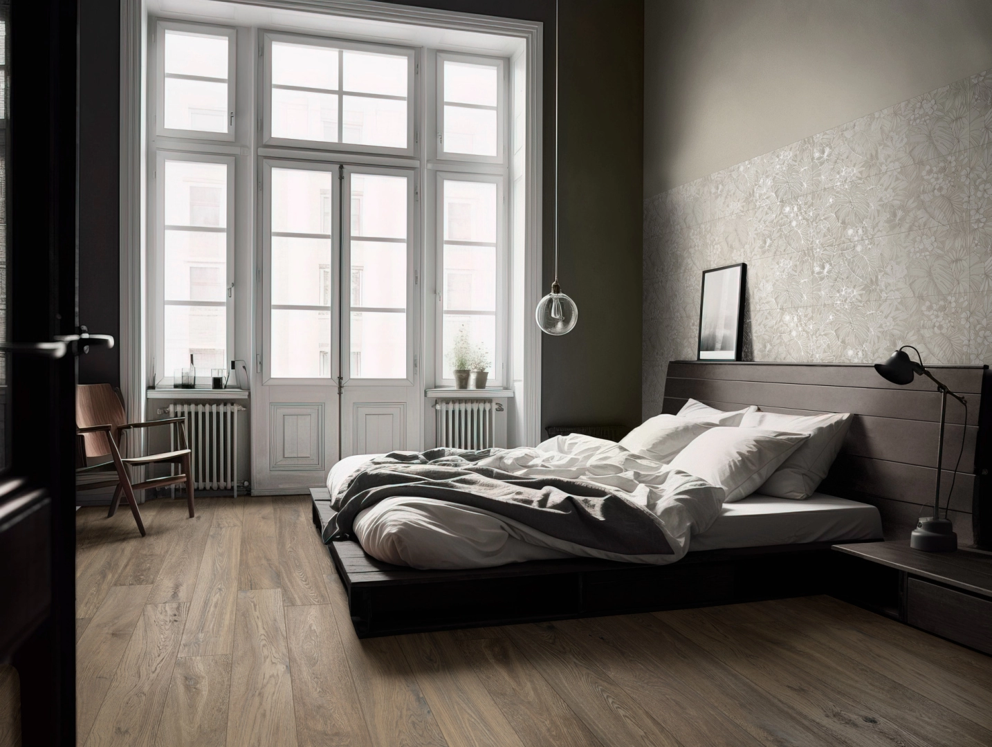 Płytki Ragno Boheme efekt drewno w minimalistycznym wnętrzu
