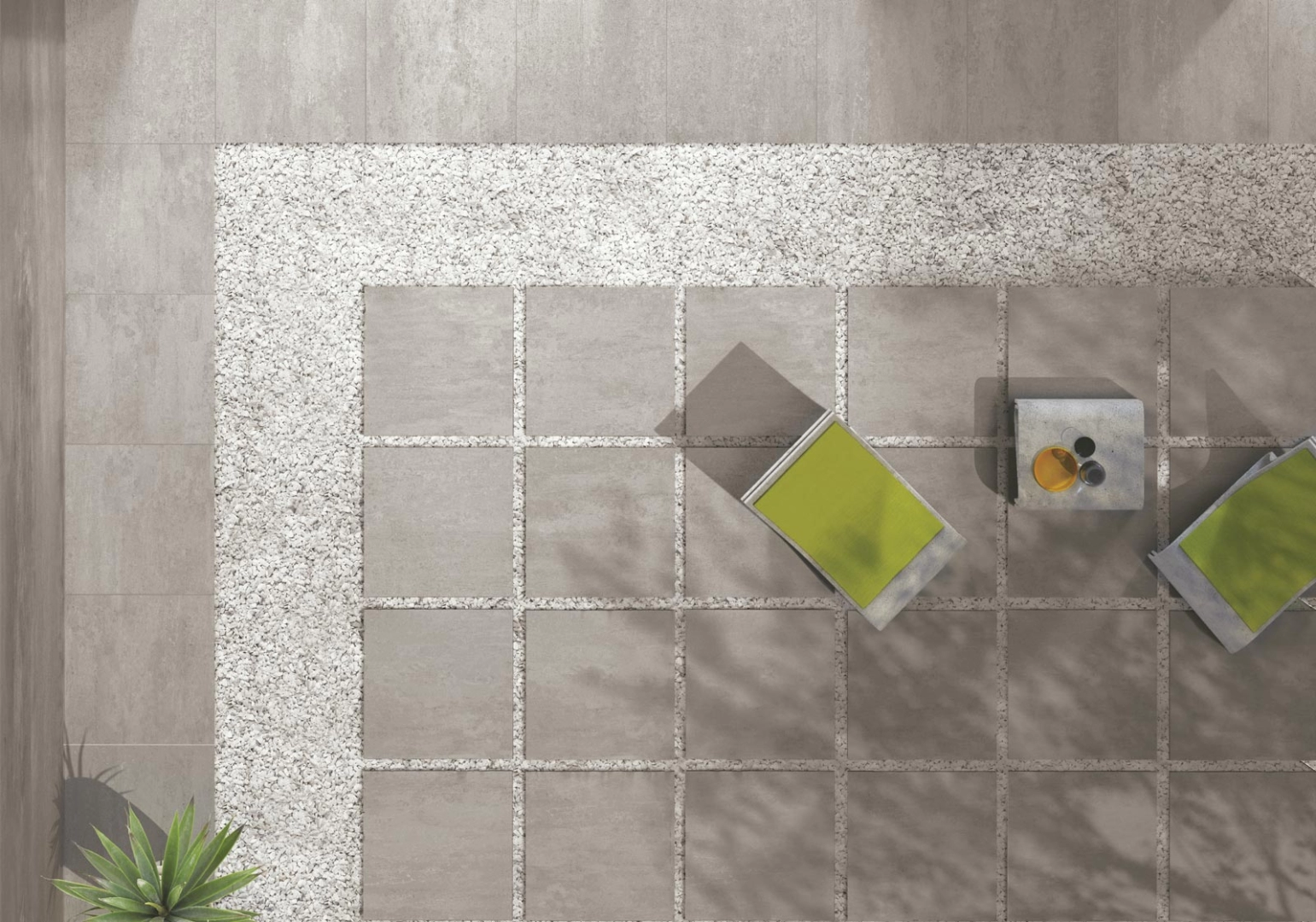 Ragno Concept gres o efekcie kamień w nowoczesnym apartamencie