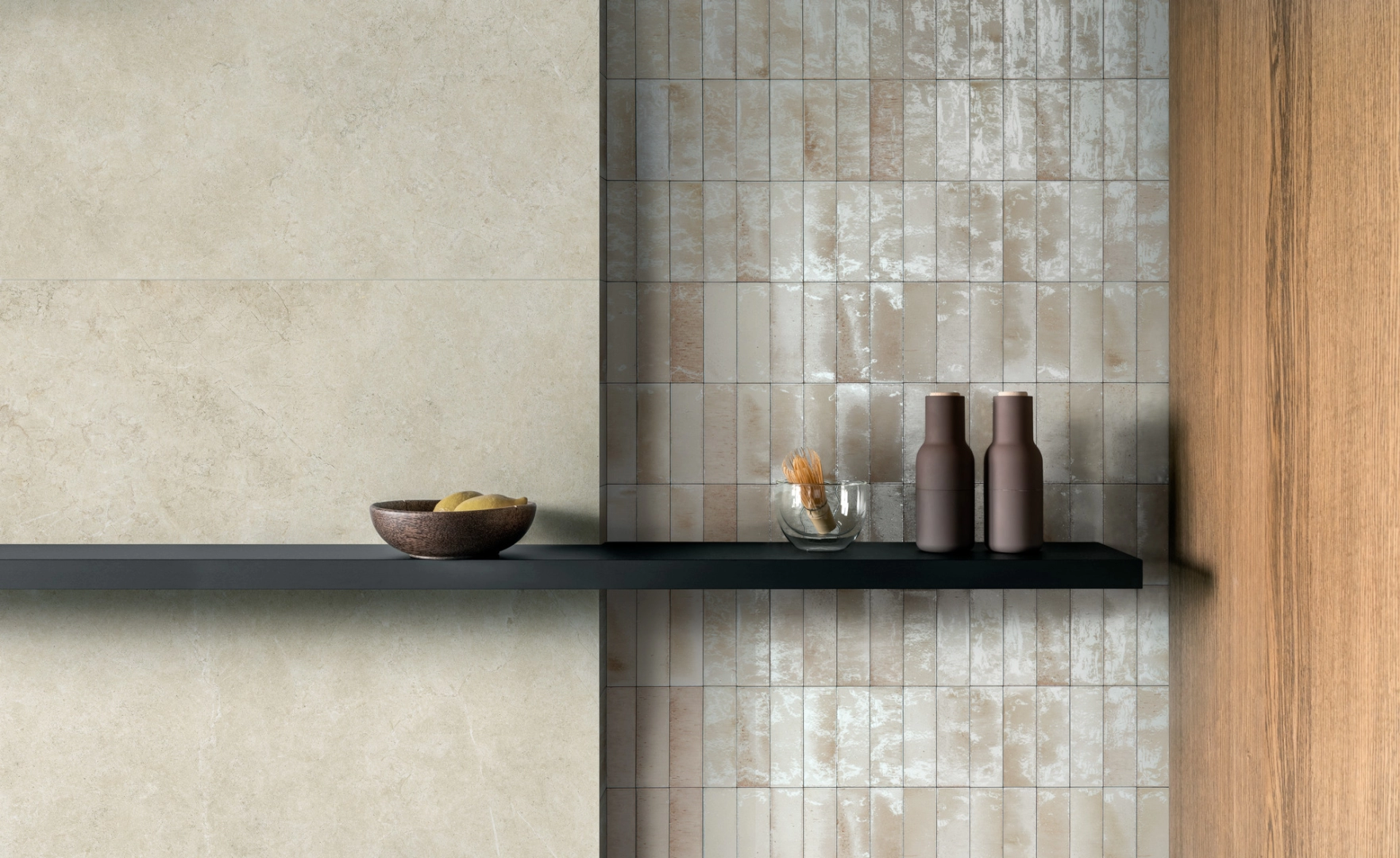 Ragno Realstone Argent – gres imitujący beton w salonie w stylu skandynawskim