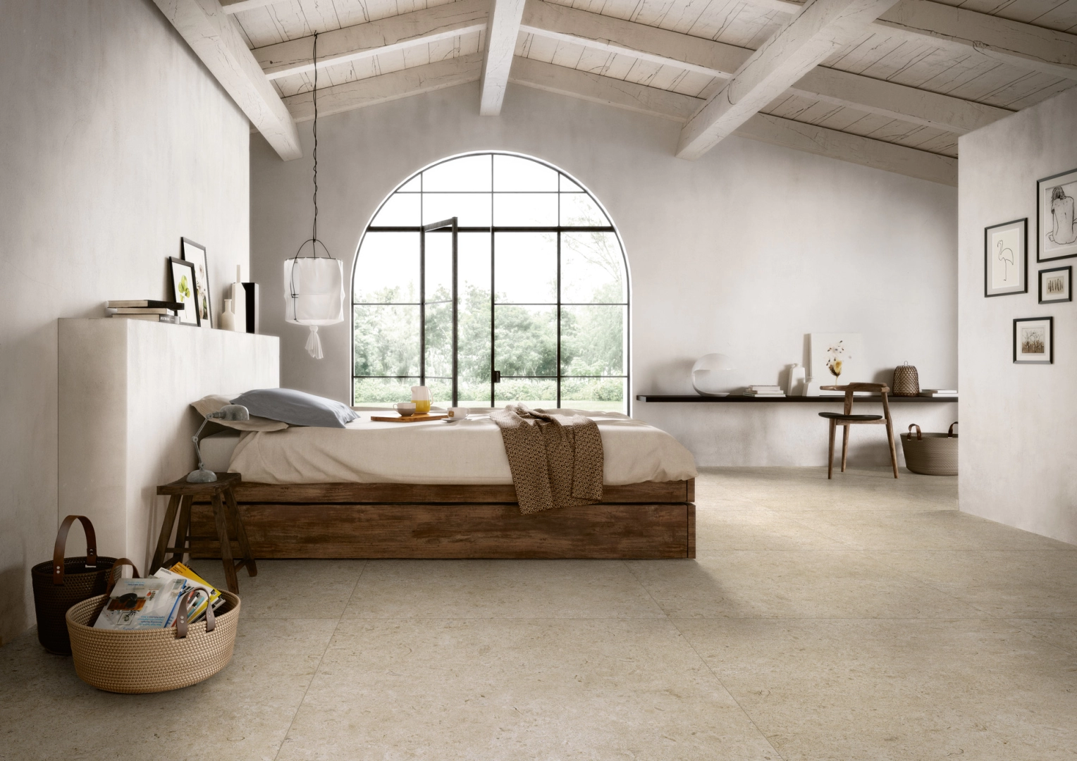 Płytki Ragno Eterna imitujące terrazzo, Kamień, Beton, Marmur w eleganckim holu