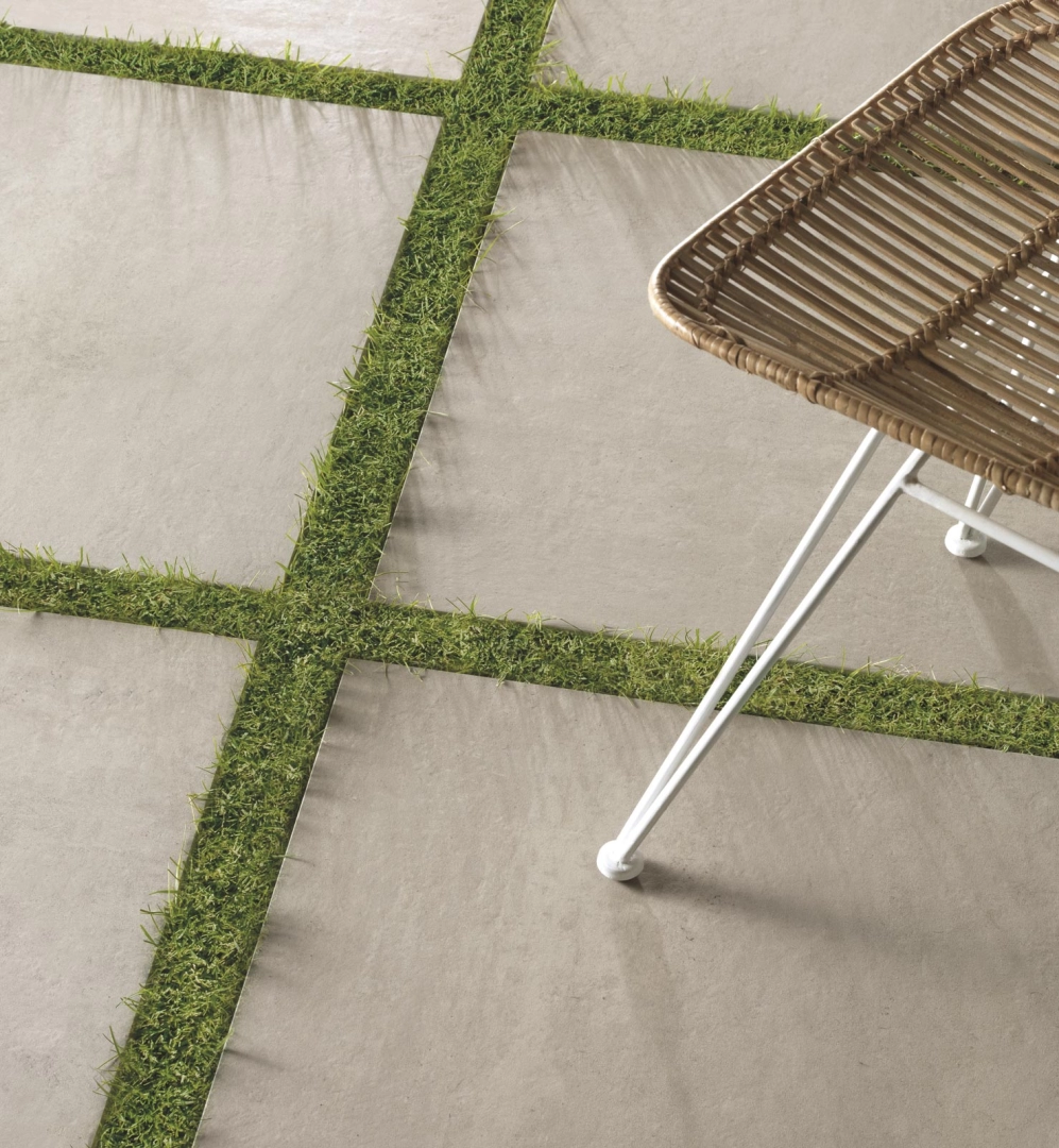 Gres porcelanowy Ragno Concept efekt kamień w luksusowym salonie
