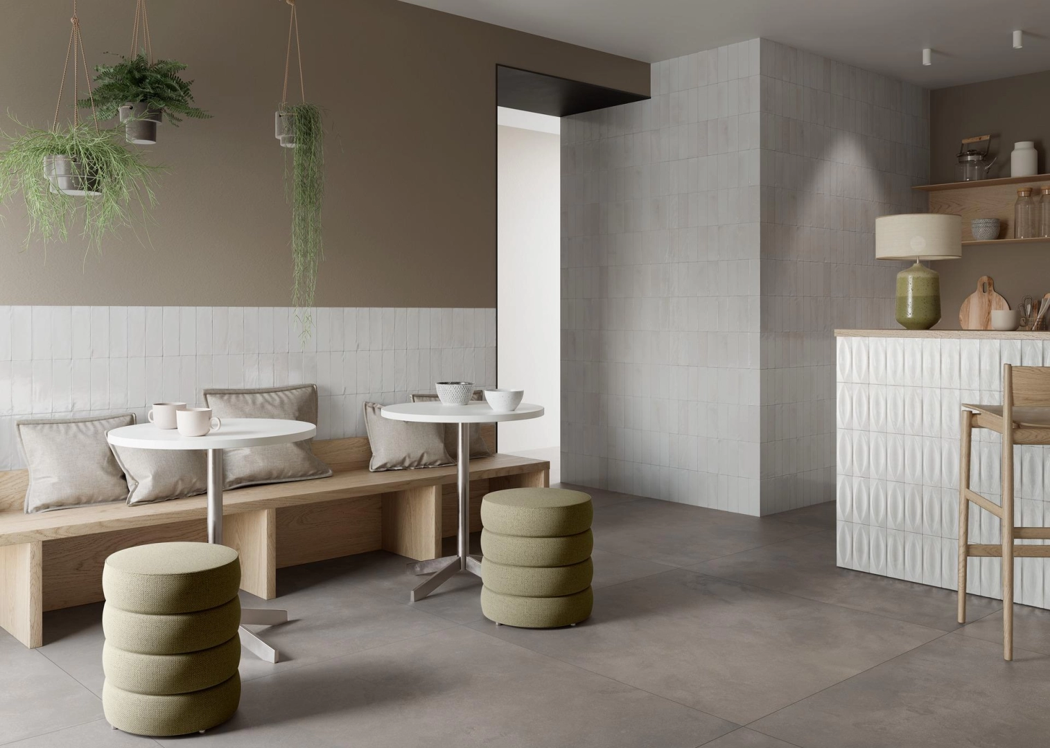 Gres porcelanowy Ragno Stratford o efekcie kamień, Beton w sypialni