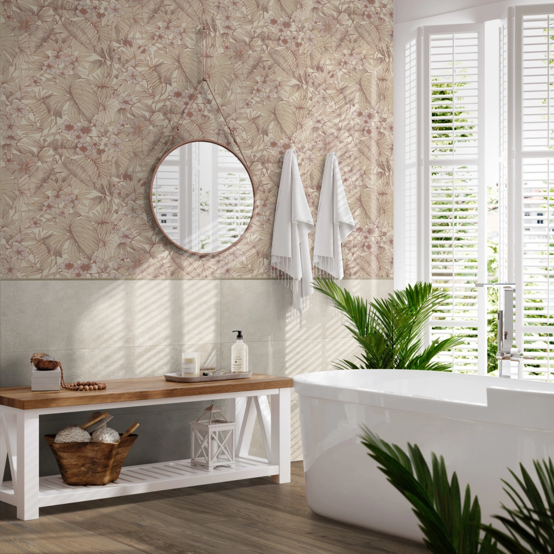 Płytki Ragno Stratford Wall imitujące kamień w eleganckim holu