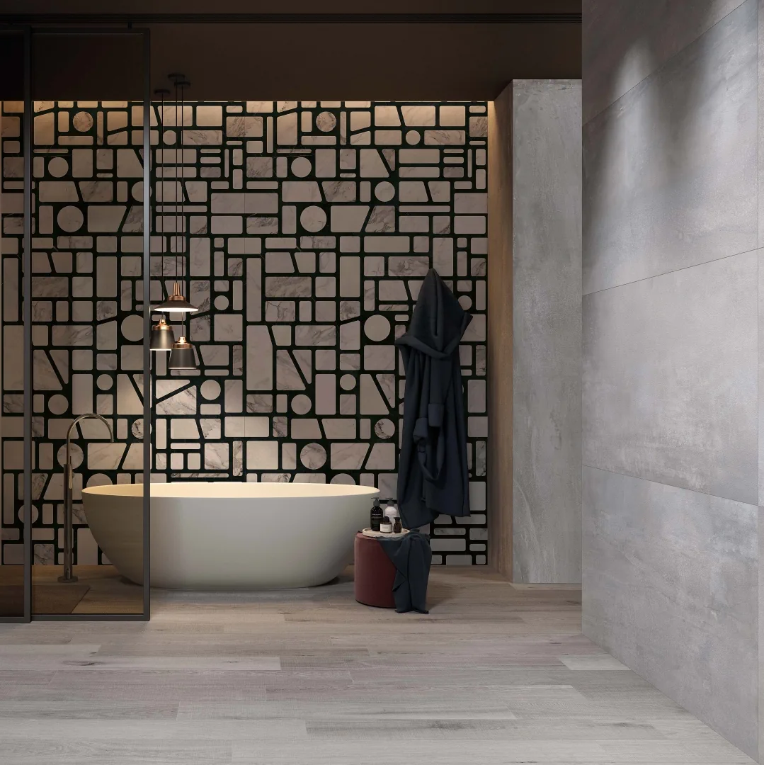 Gres Abk WIDE&STYLE efekt tapeta - aranzacja w elewacji domu