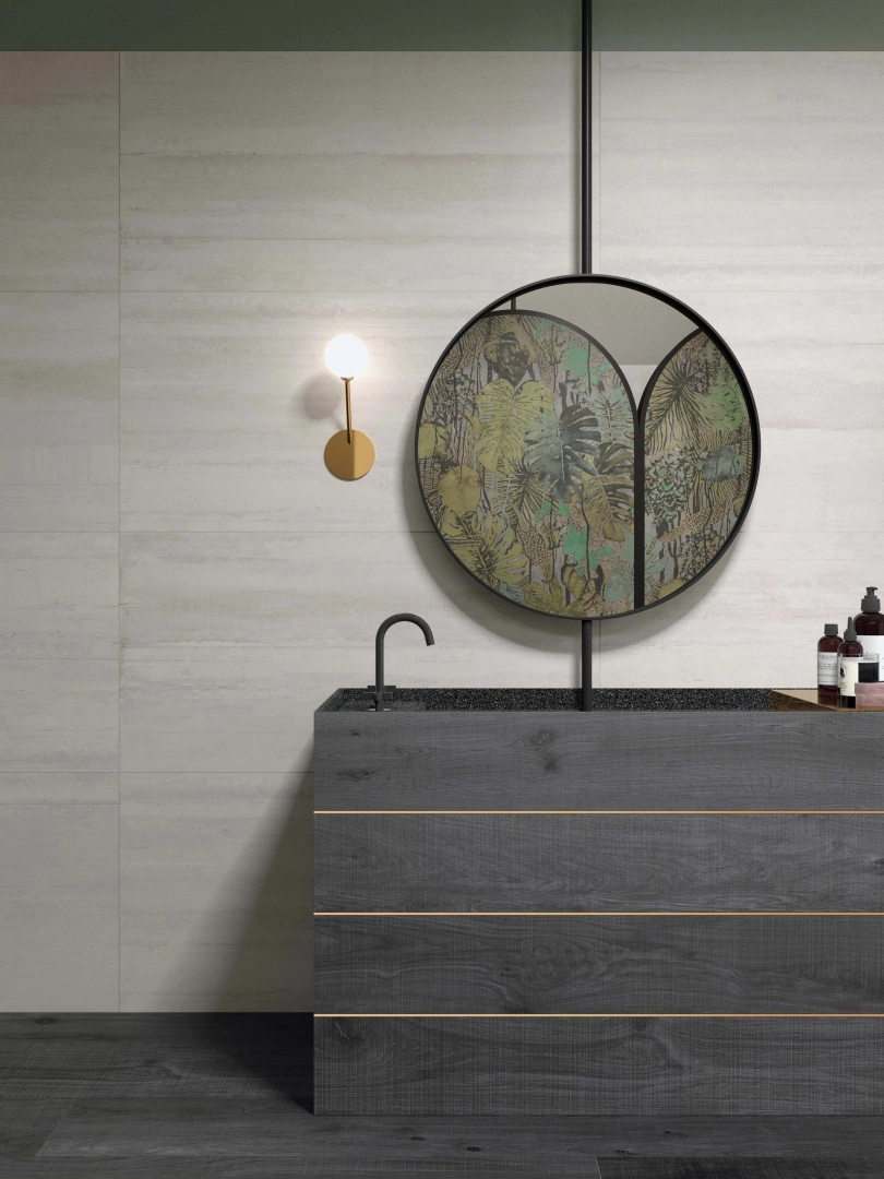 Gres Abk WIDE&STYLE efekt tapeta - aranzacja w nowoczesnym salonie