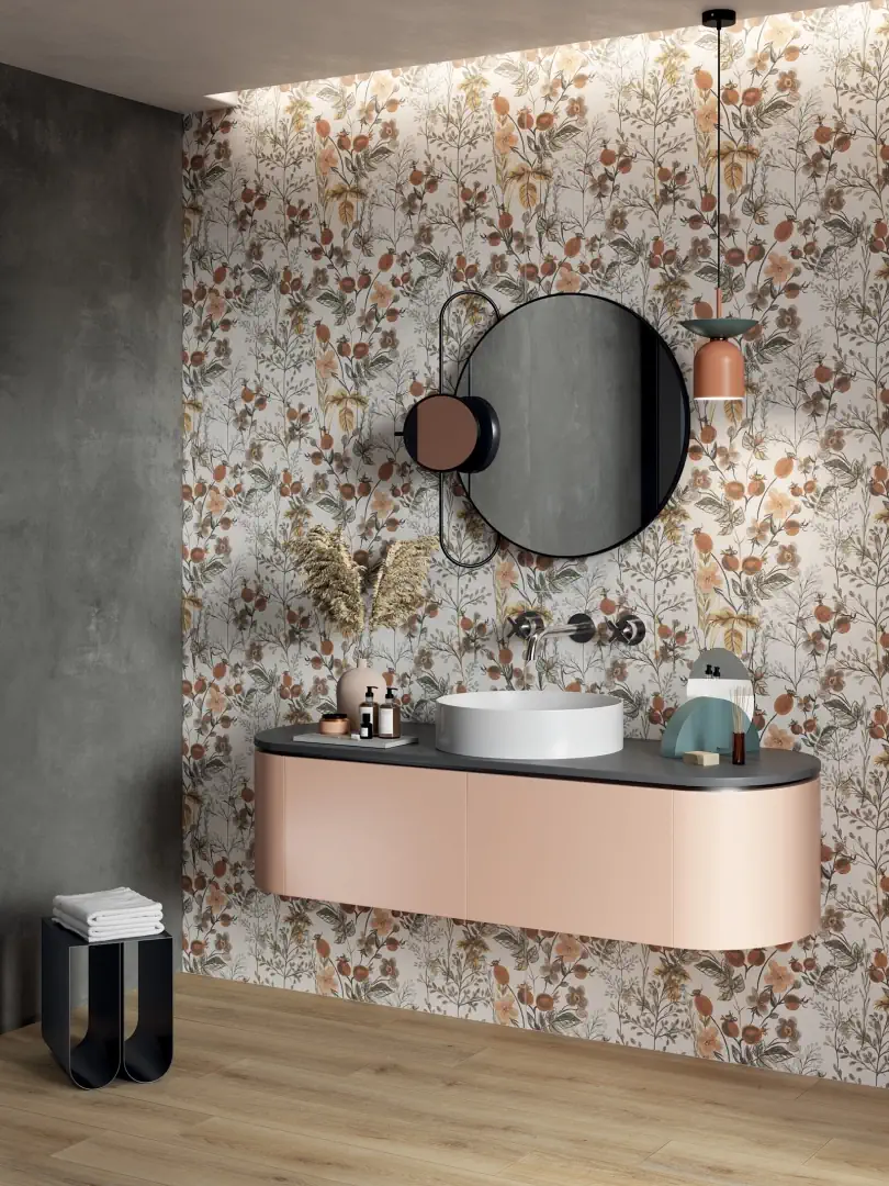 Gres Abk WIDE&STYLE MINI efekt kolor, tapeta - aranzacja w strefie dziennej z duzymi przeszkleniami