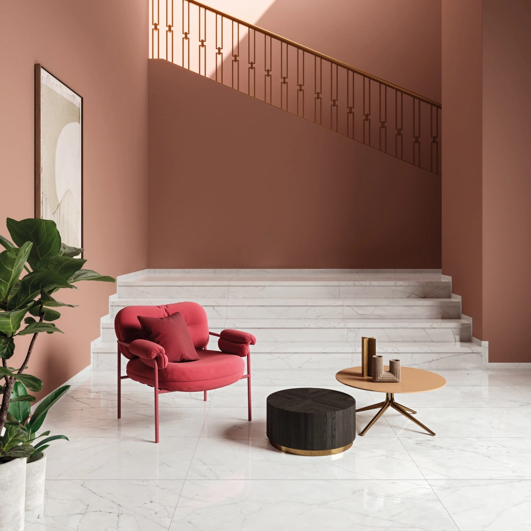 Gres Abk SENSI 900 efekt marmur - aranzacja w eleganckiej lazience
