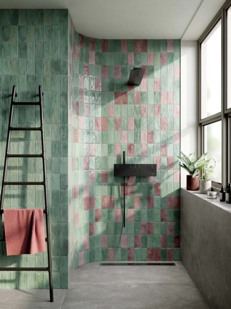 Gres Abk POETRY COLORS efekt beton - aranzacja w eleganckiej lazience