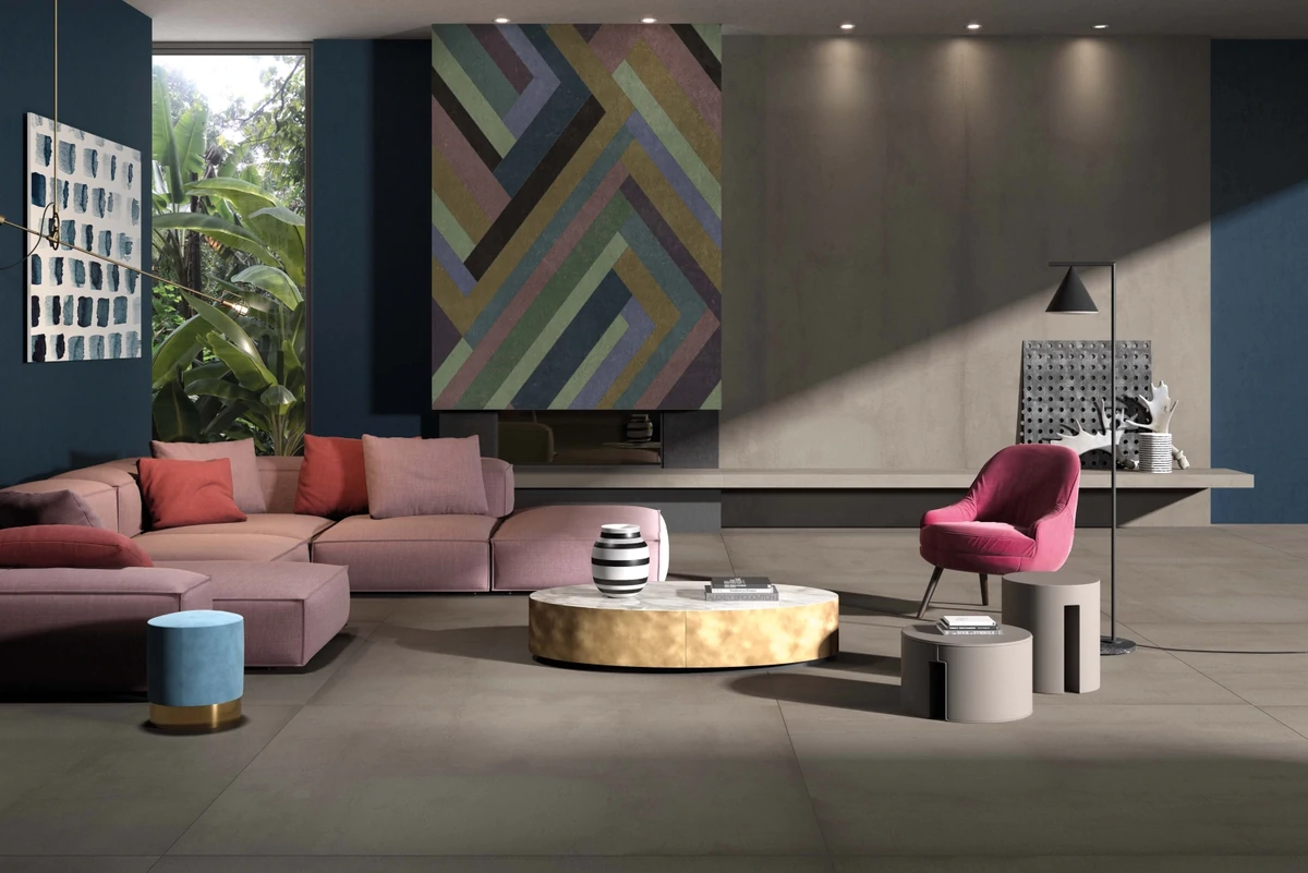 Gres Abk WIDE&STYLE efekt tapeta - aranzacja w minimalistycznym wnetrzu