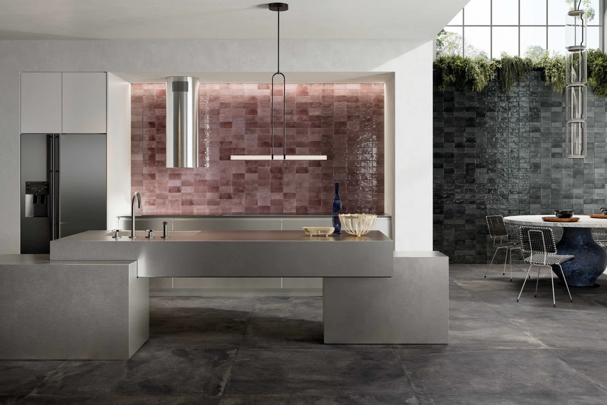 Gres Abk POETRY COLORS efekt beton - aranzacja w elewacji domu