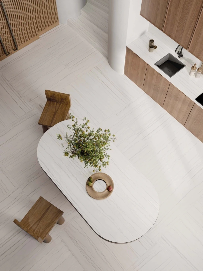 Gres Abk SENSI NUANCE efekt marmur - aranzacja w eleganckiej lazience