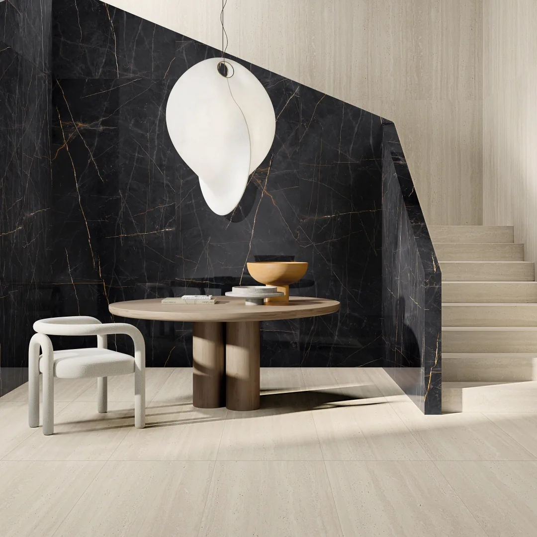 Gres Abk SENSI ROMA efekt marmur - aranzacja w eleganckiej lazience