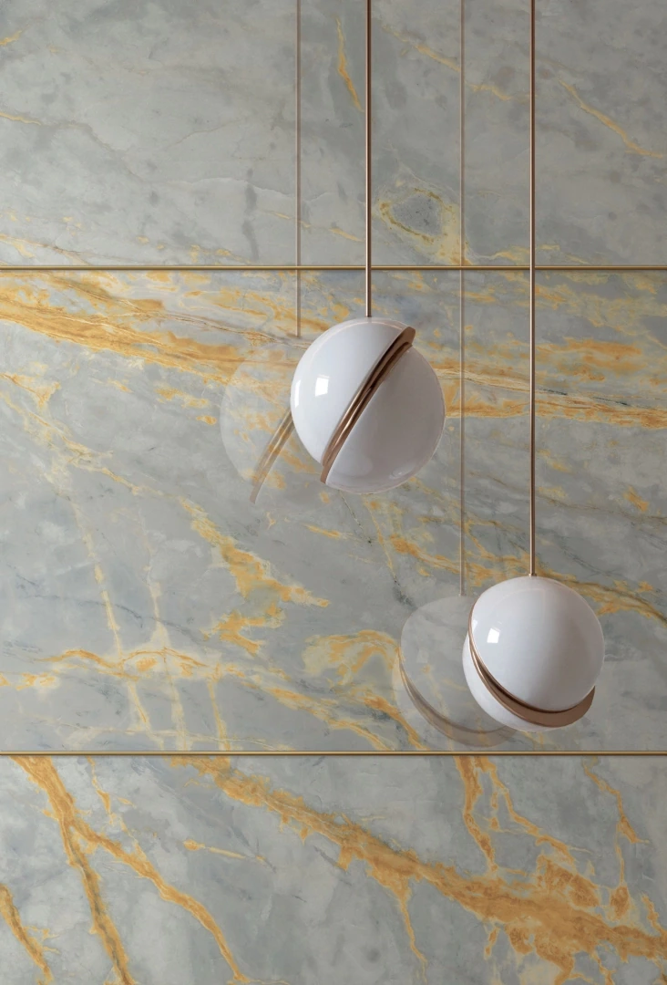 Gres Abk SENSI SIGNORIA efekt marmur - aranzacja w eleganckiej lazience