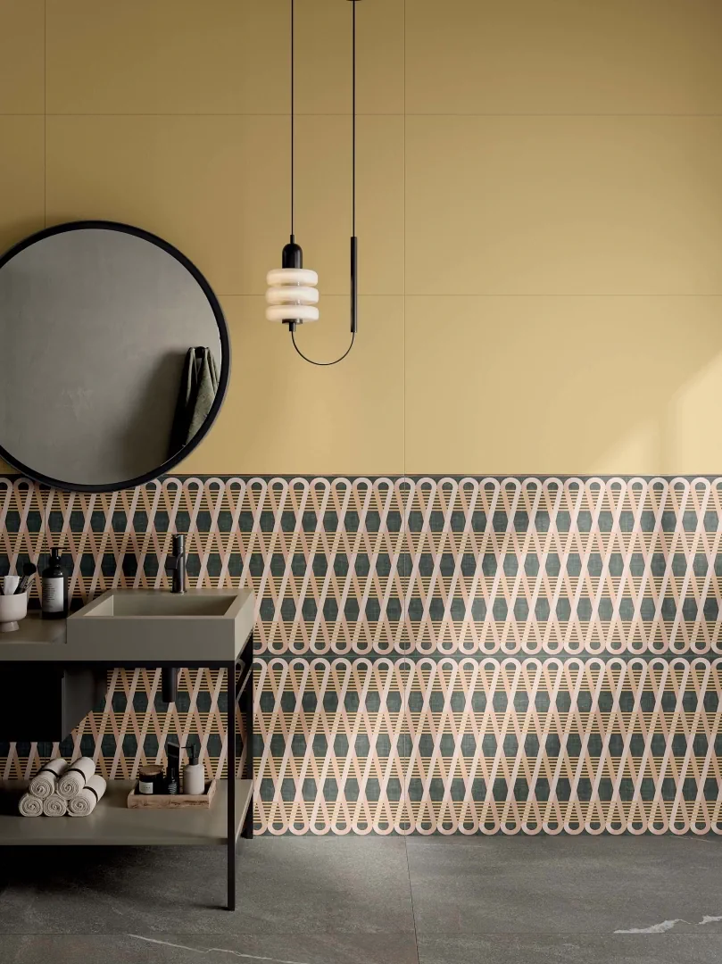 Gres Abk WIDE&STYLE MINI VOL.2 efekt tapeta - aranzacja w nowoczesnym salonie