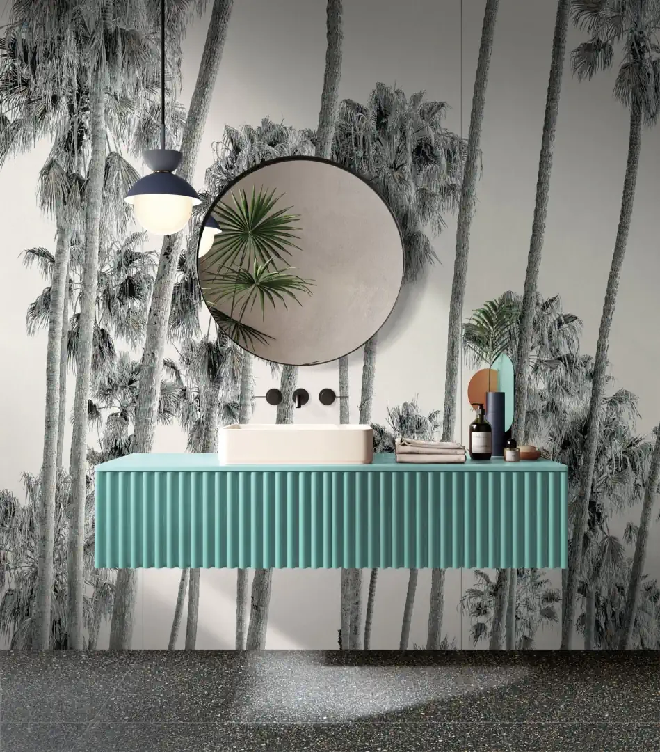 Gres Abk WIDE&STYLE efekt tapeta - aranzacja w przestronnym holu
