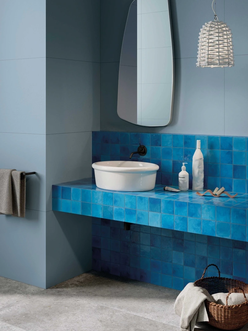 Gres Abk POETRY COLORS efekt beton - aranzacja w eleganckiej lazience