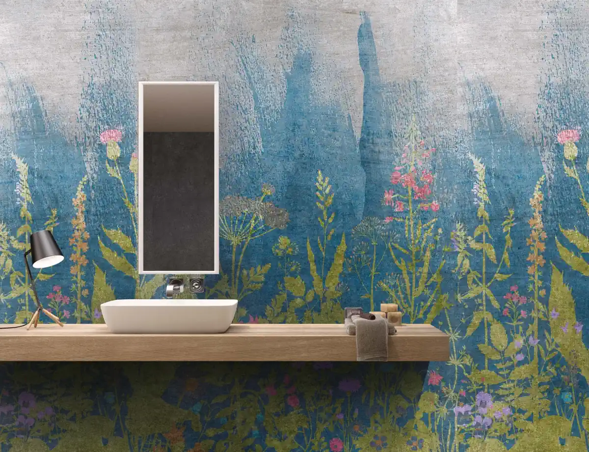 Gres Abk WIDE&STYLE efekt tapeta - aranzacja w eleganckiej lazience