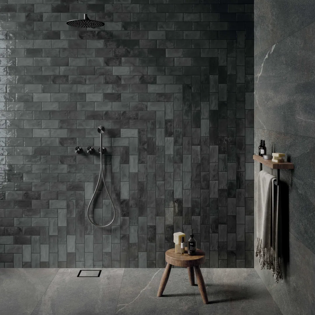 Gres Abk POETRY COLORS efekt beton - aranzacja w eleganckiej lazience