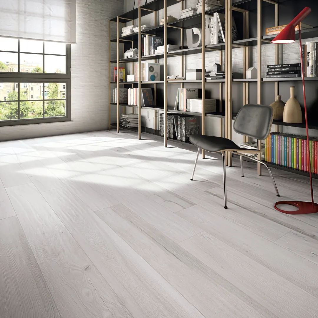 Gres Abk SOLERAS efekt drewno - aranzacja w eleganckiej lazience