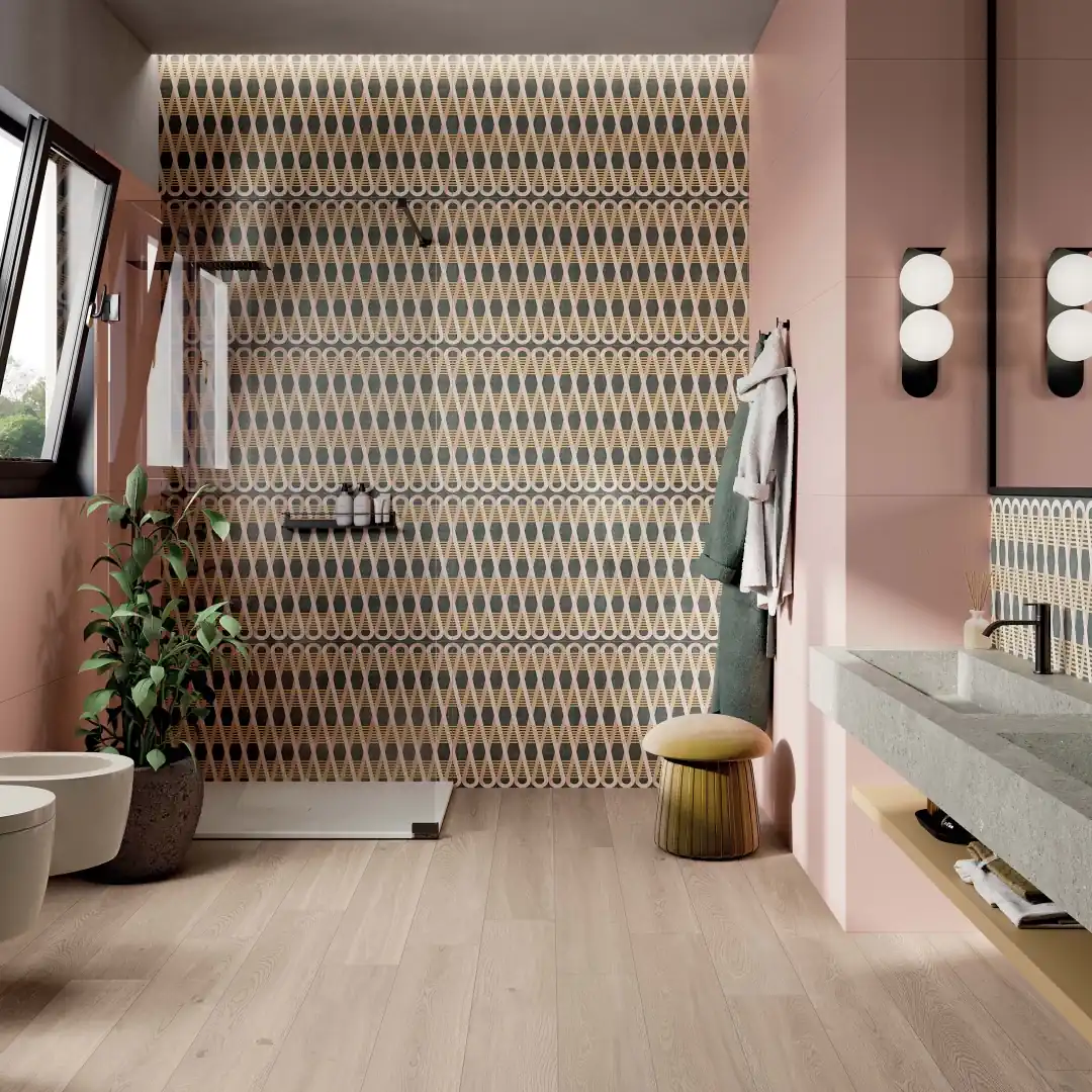 Gres Abk WIDE&STYLE MINI VOL.2 efekt tapeta - aranzacja w minimalistycznym wnetrzu
