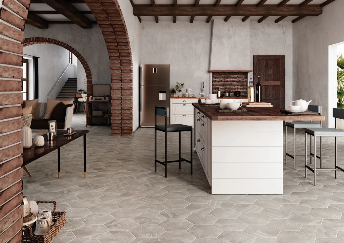 Gres Apavisa NORTH efekt marmur, kamień - aranzacja w eleganckiej lazience